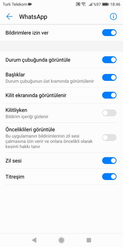 whatsapp bildirim kapatma