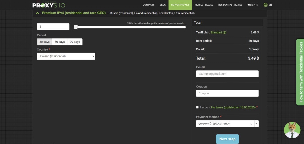 Order review and promo code entry