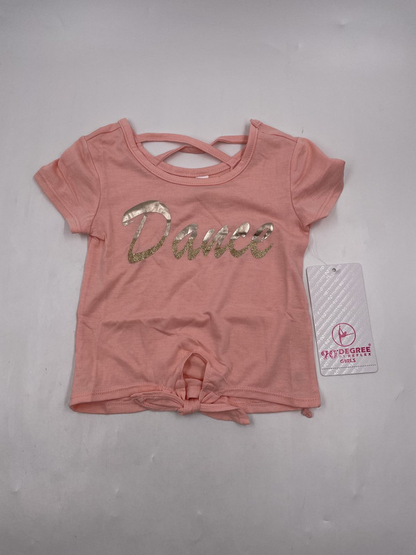 90 DEGREE BY REFLEX GIRLS PINK/GOLD DANCE SHIRT SIZE 4