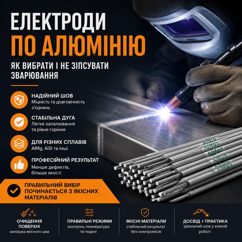 Електроди по алюмінію для якісного зварювання