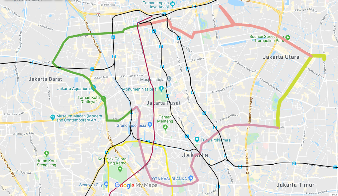 Peta LRT Jakpro Jakarta 