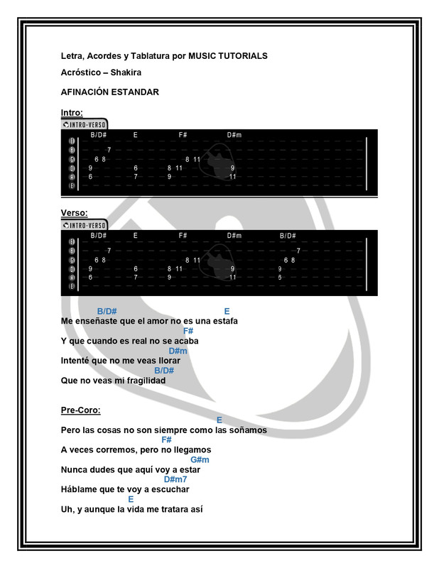 Acróstico Shakira Letra y Acordes by MUSICTUTORIALS_page-0001