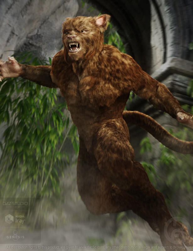 Cat Beast with dForce Hair for Genesis 8 Male