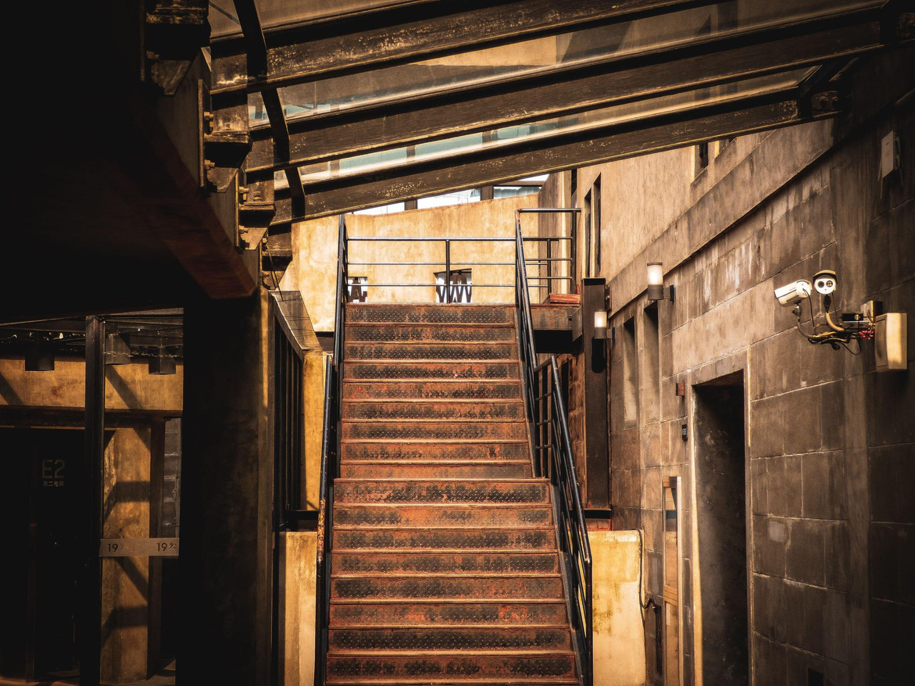 Industrial staircase architectural detail