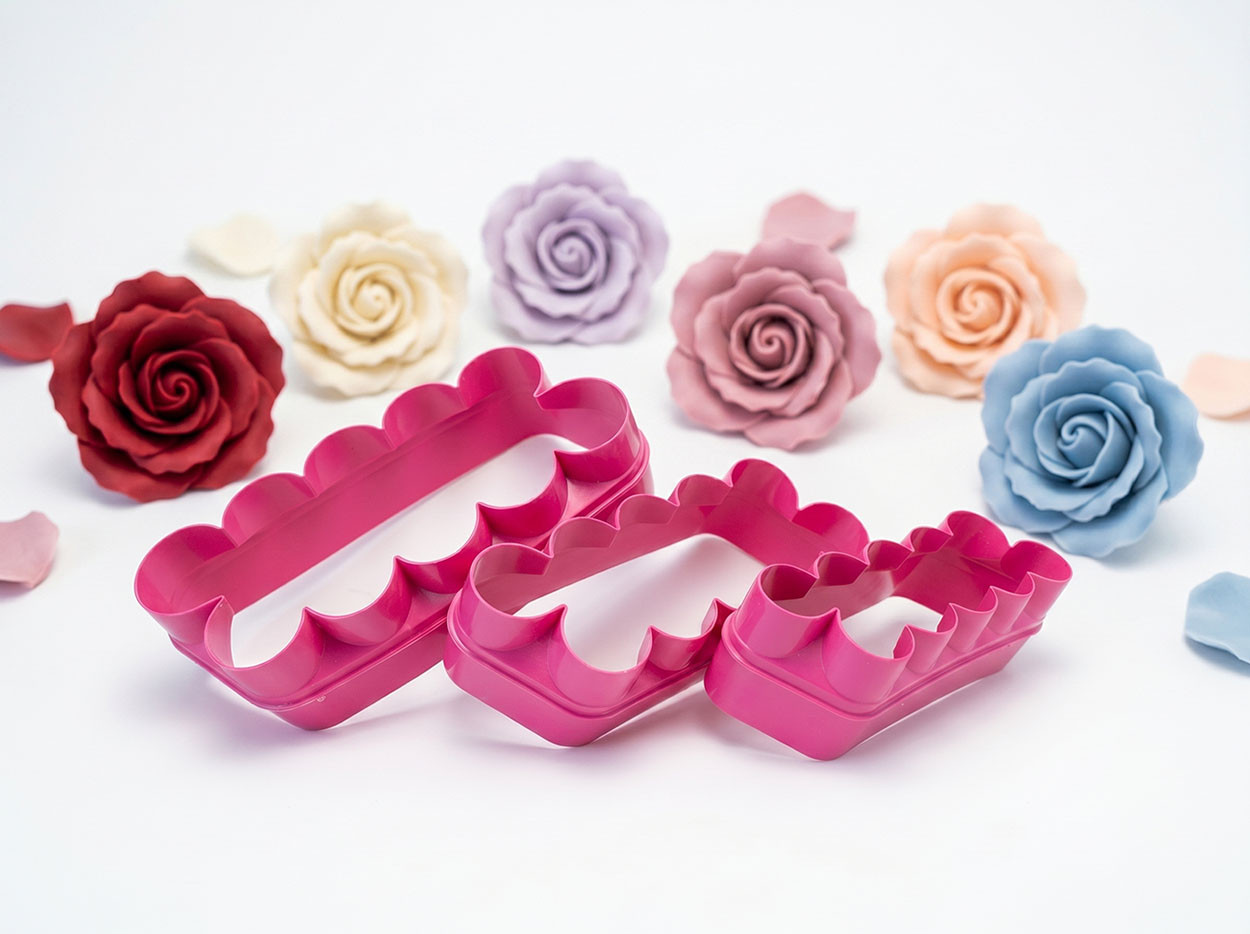 Cortador de rosas para decorar pastel tortas fondant pastillaje