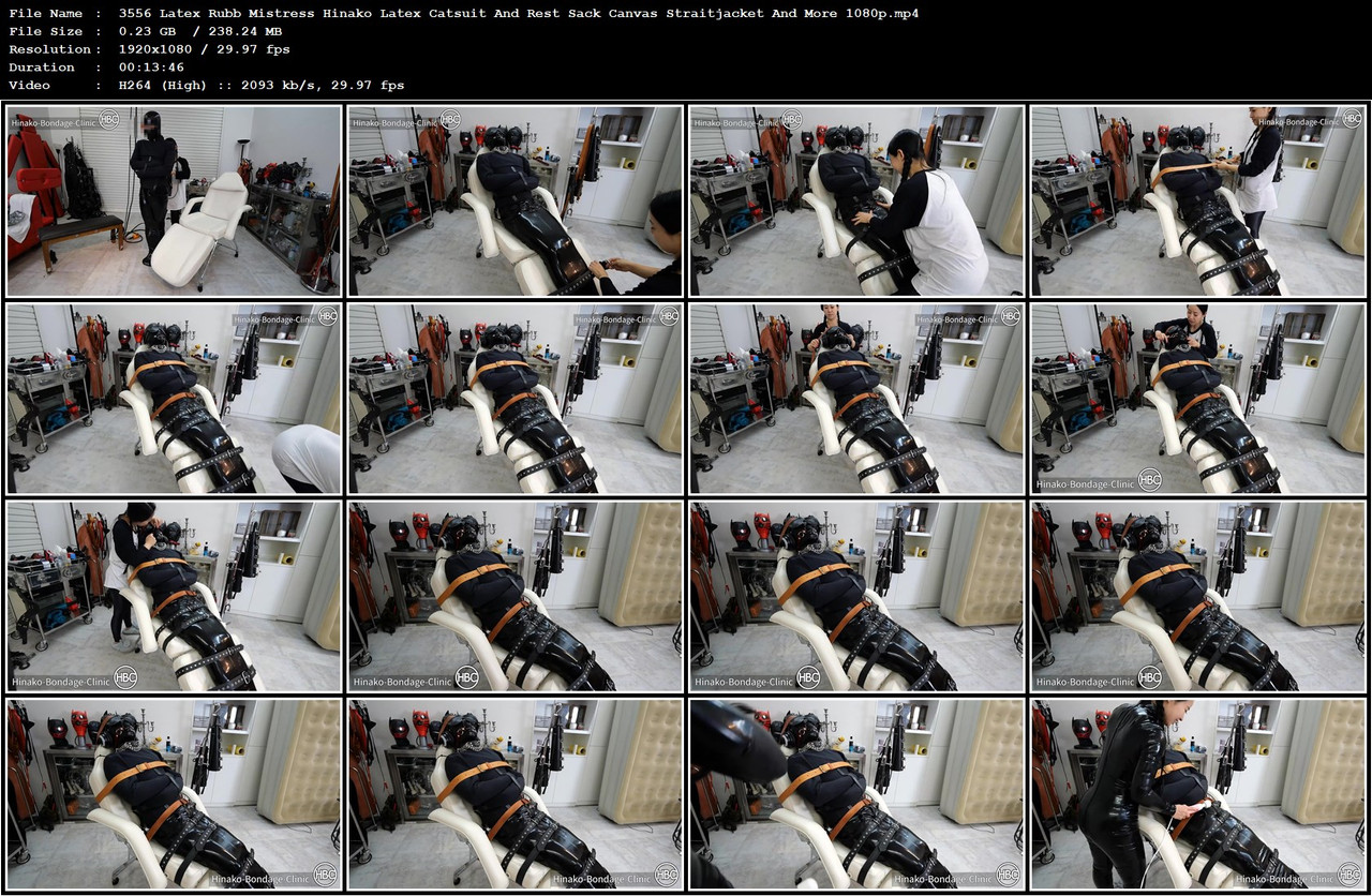 3556 Latex Rubb Mistress Hinako Latex Catsuit And Rest Sack Canvas Straitjacket And More 1080p mp4