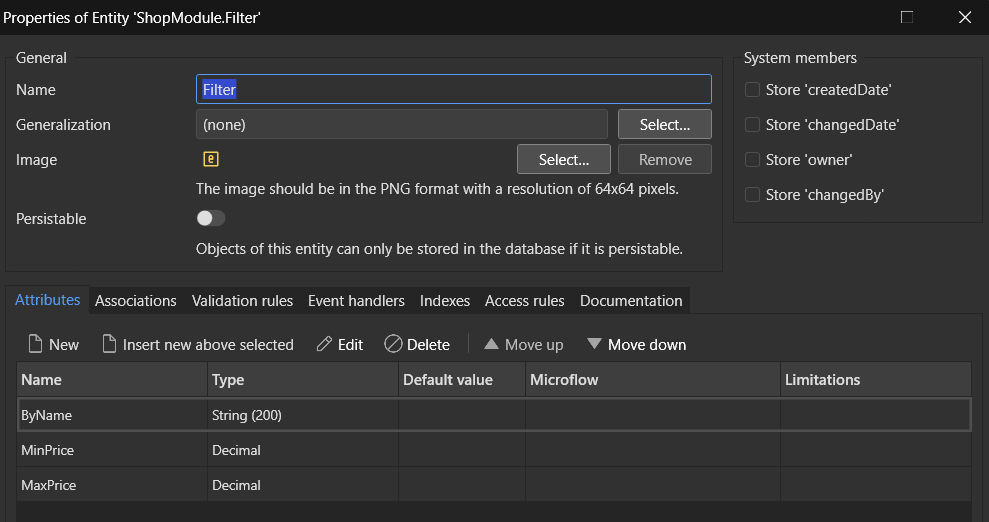 Domain Model with Filter Entity