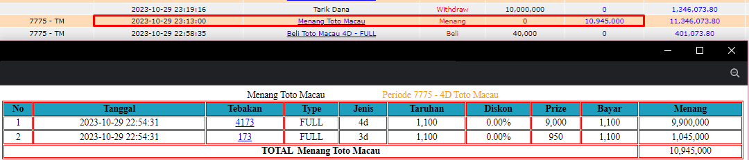 Bukti JP togel hari ini