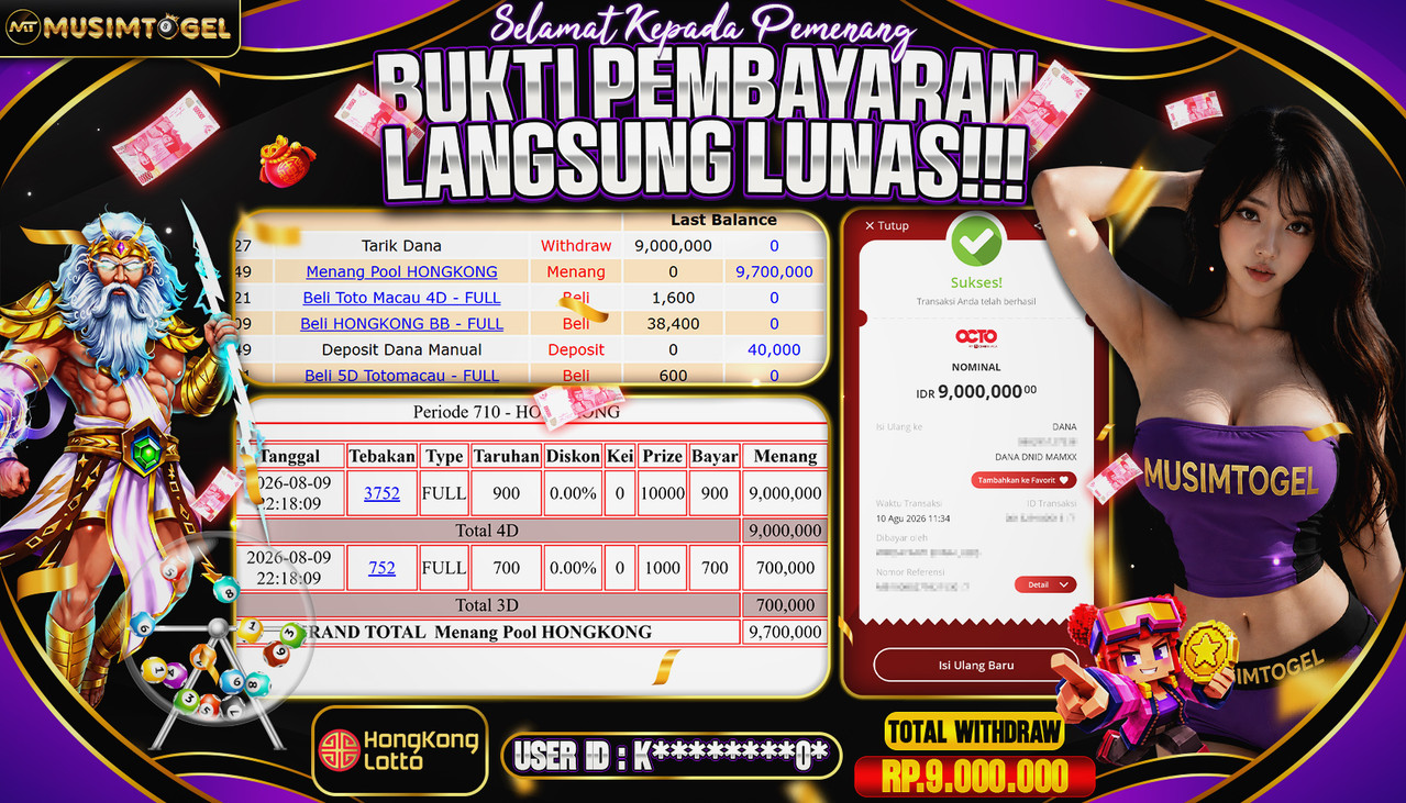 MUSIMTOGEL JP TOGEL 9,000,000 - HONGKONG LOTTO