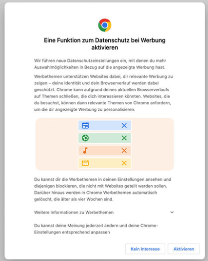Chrome Privacy Sandbox-Abfrage