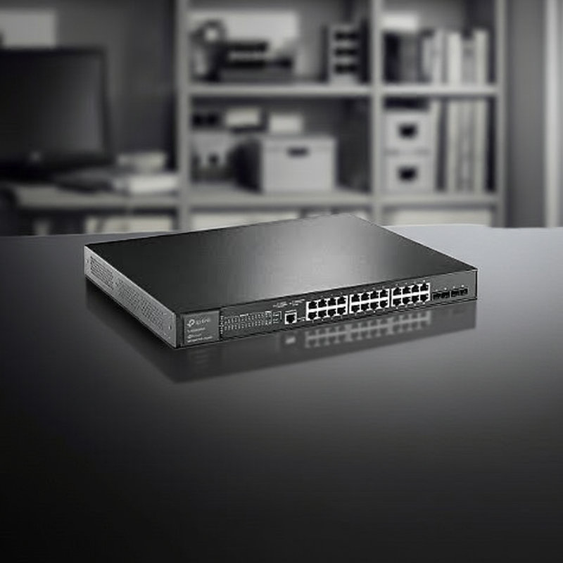 Close-up dos 4 slots SFP+ de 10Gbps