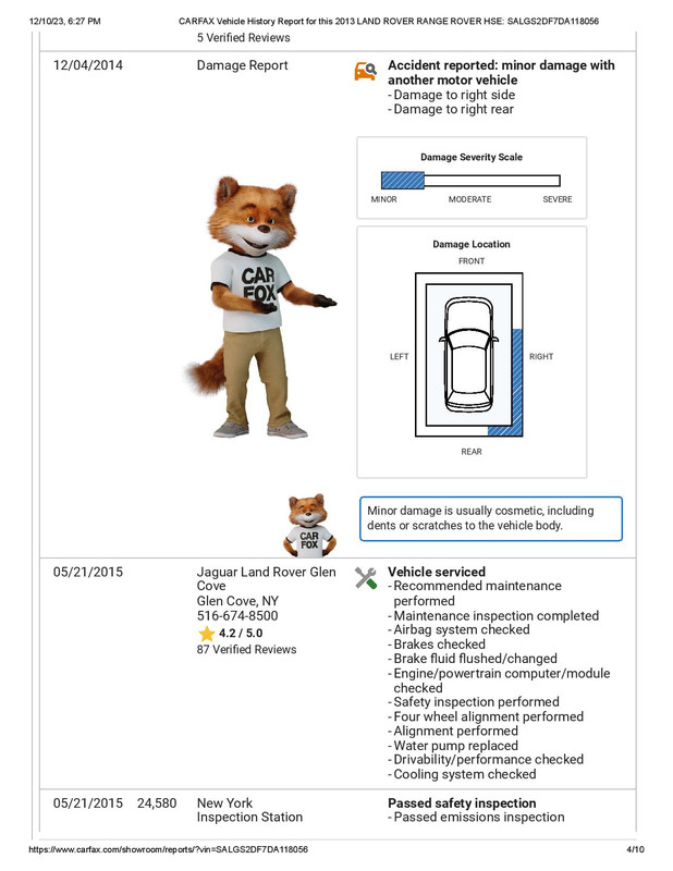 CARFAX Vehicle History Report for this 2013 LAND ROVER RANGE ROVER HSE_ SALGS2DF7DA118056-page-004