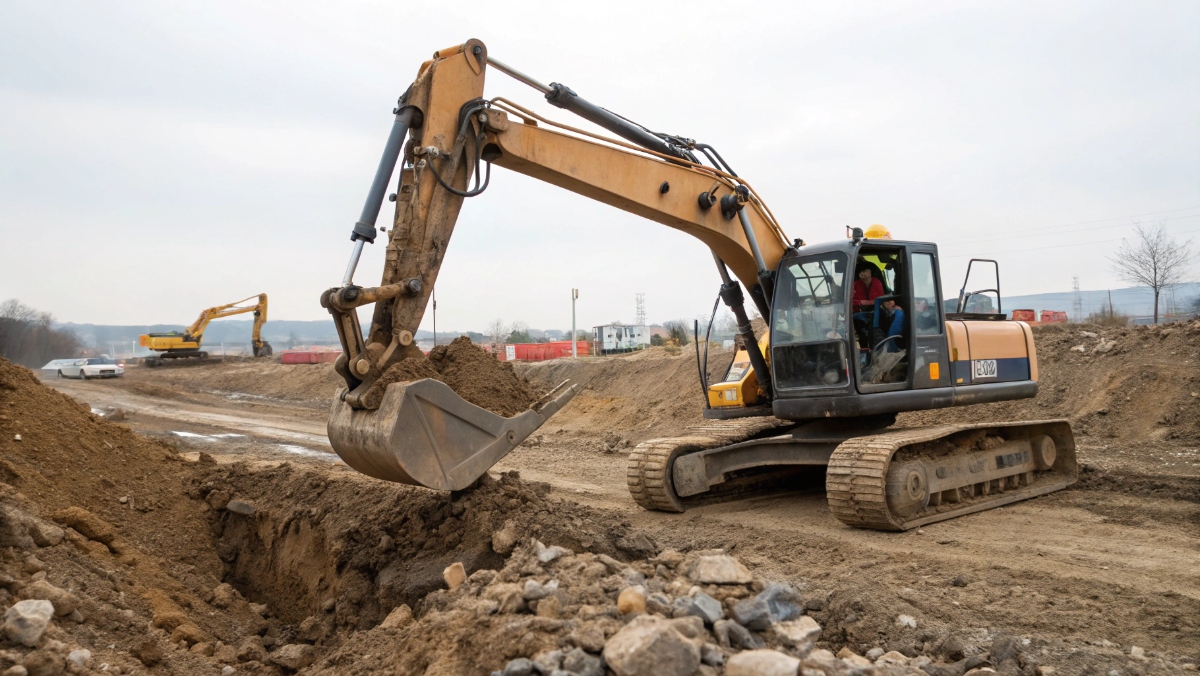 экскаватор за работой