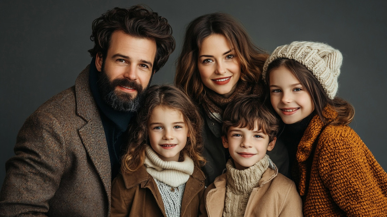 Семья на фотосессии