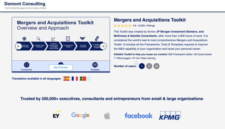 Domont Consulting – Mergers And Acquisitions Toolkit