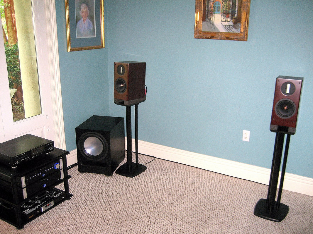 AA Sierra 2EX Monitors-Axiom Sub-Emotiva PrePro-Philips CD-MP Conditioner-Morrow Audio Cables