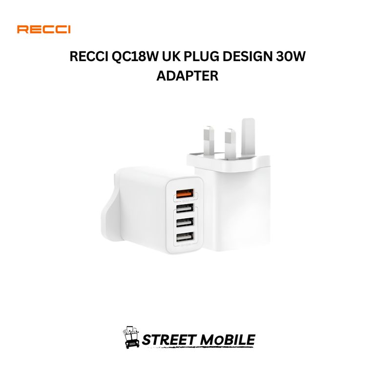 RECCI RC57U 30W SMART USB CHARGER