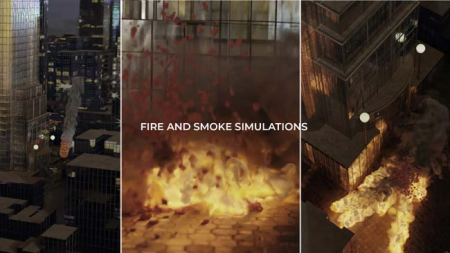 Fire and smoke simulations- an asteroid falling on a city by Stefano Cotardo