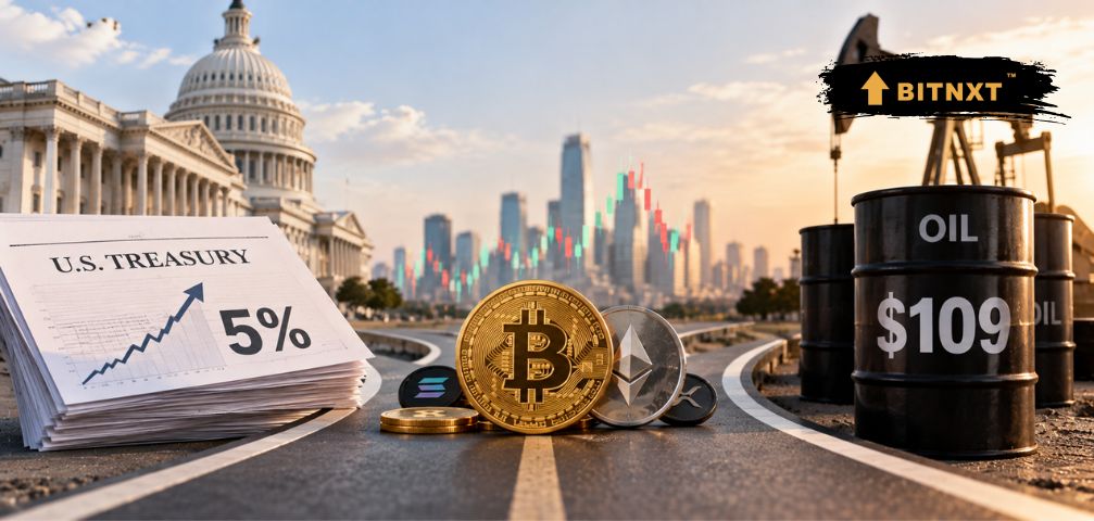 5% Treasury Yield Meets $109 Oil, and Crypto Sits in the Middle