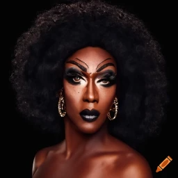 craiyon_195720_close_up_studio_portrait_of_beautiful_young_black_female_drag_artist_in_high_fashion