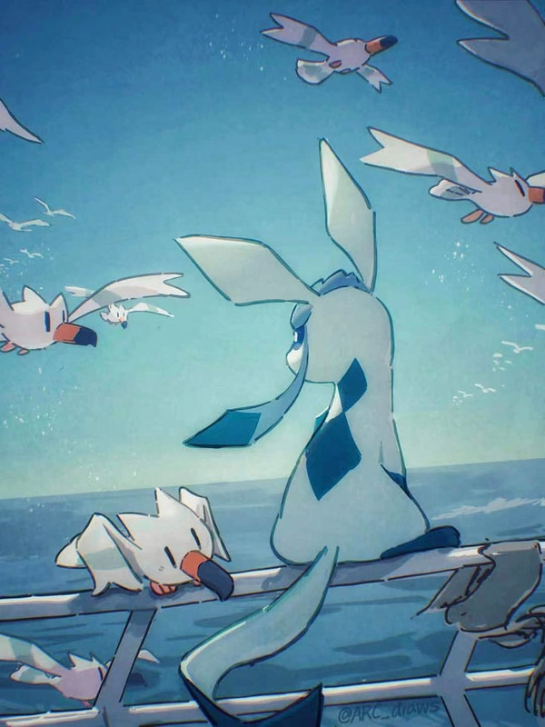 glaceon-and-wingull-pokemon-drawn-by-arc