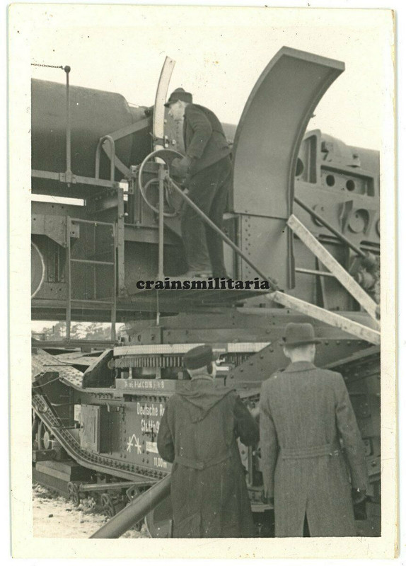 Orig. Foto 24 cm Beute Eisenbahngeschütz Artillerie Eisenb.Battr.691 in Russland