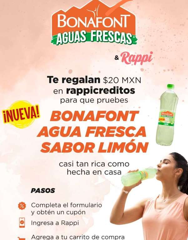 Rappi: $20 en rappicreditos al completar el formulario 
