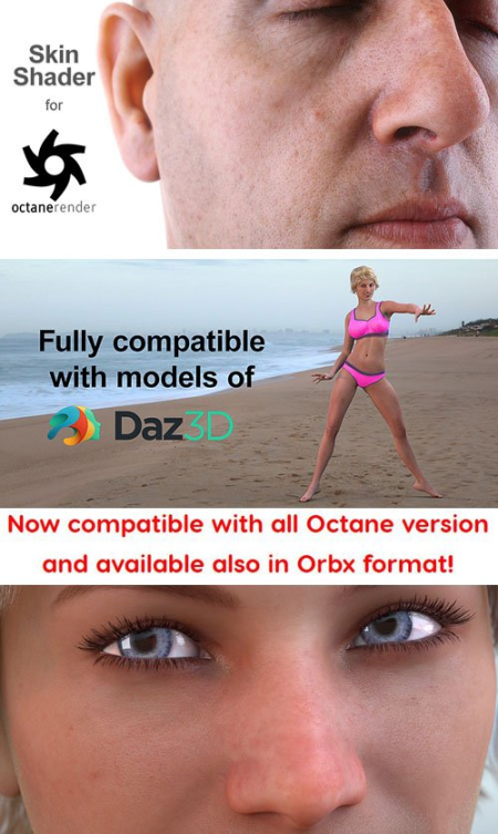 Blender and Orbx version of the Skin Shader For Octane Render 1.0.2