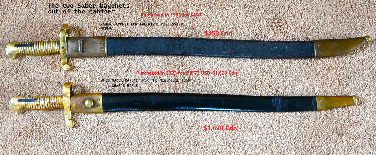 My two saber bayonets (Labeled)