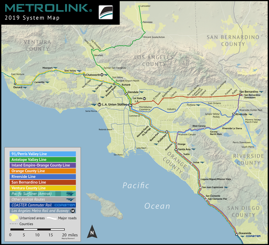 Metrolink California map to scale — Postimages