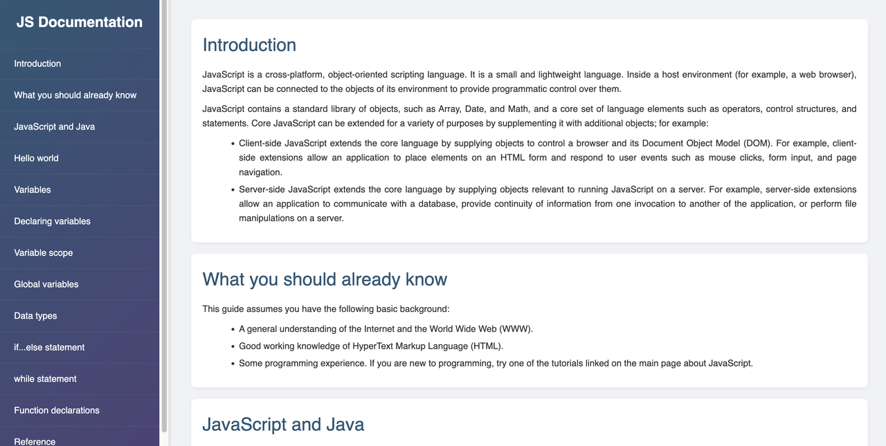 Technical Documentation Page