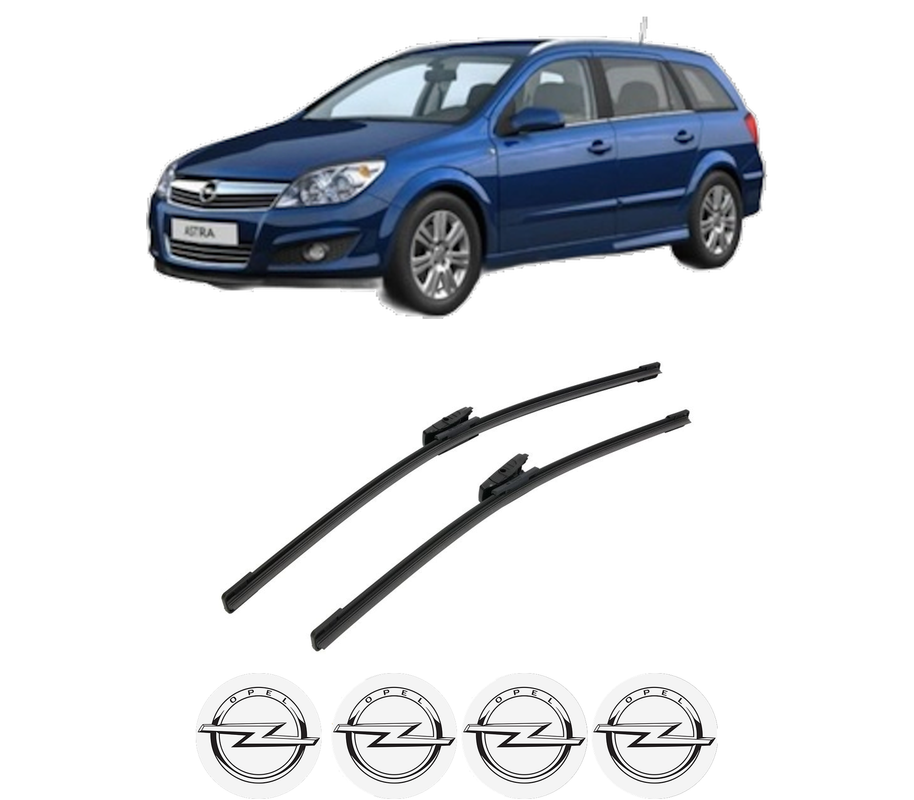 Set stergatoare auto OPEL ASTRA H CLASSIC Estate (A04) din 2006-2014, pentru parbriz auto, 2 bucati, Bosch Aerotwin Multi, din cauciuc siliconat rezistent, 4 Stickere Auto OPEL