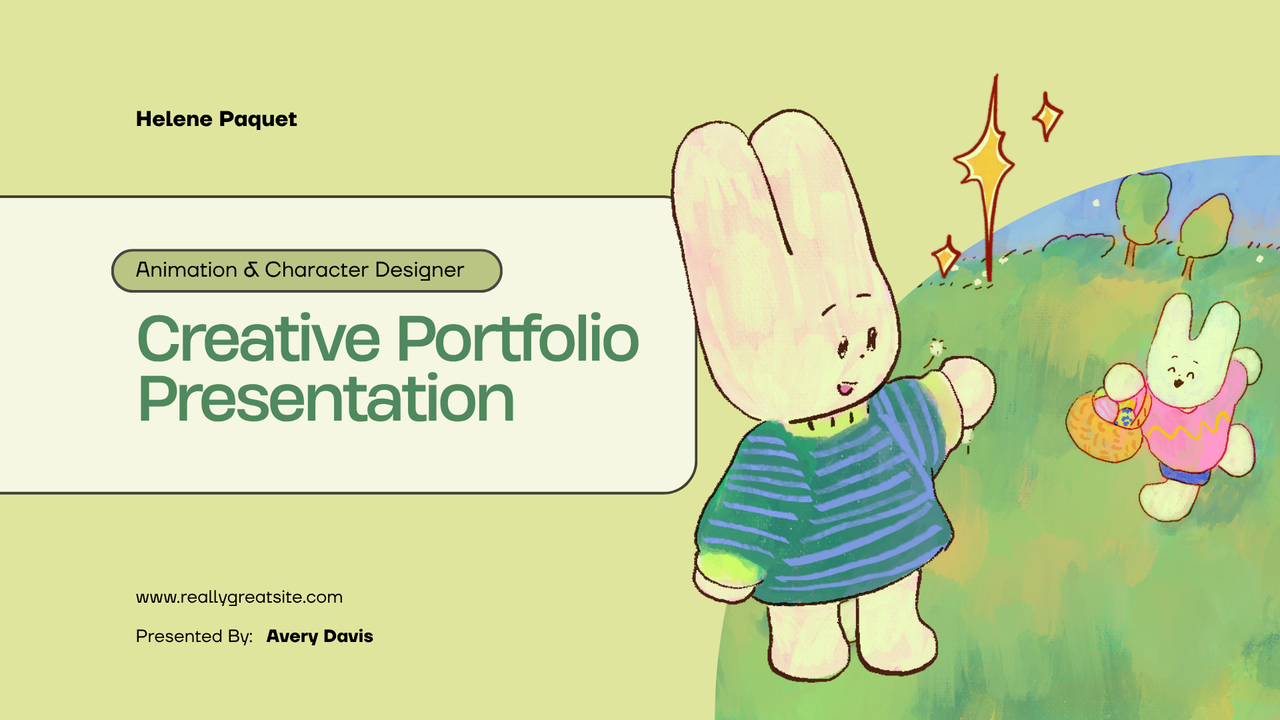 Green and Blue Illustrated Creative Portfolio Presentation