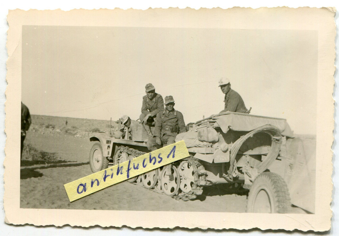 Halbkette mit Pak-Geschütz der Panzerjäger des Afrikakorps im 2.WK.