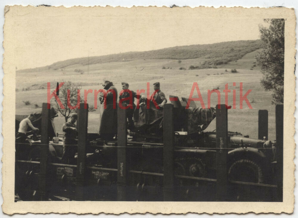Foto Wehrmacht Russland Panzer Jäger Heeres Flak 2cm auf Demag H
