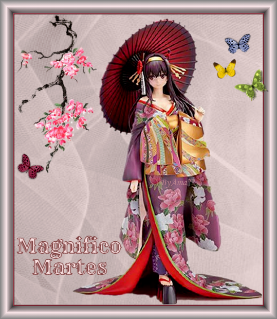 Japonesa con Kimono de Fiesta  Martes