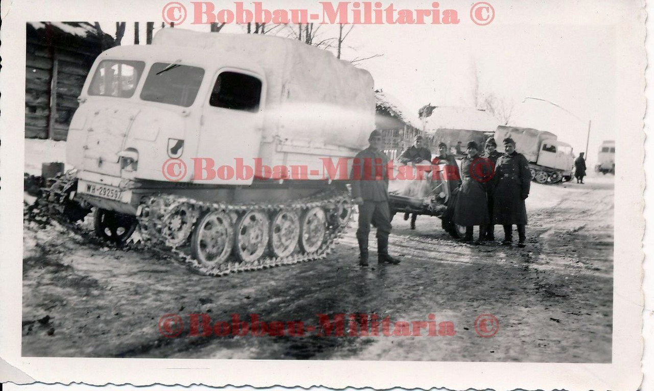 Foto Wehrmacht Steyr RSO Raupenschlepper Ost weiße Wintertarnung SdKfz