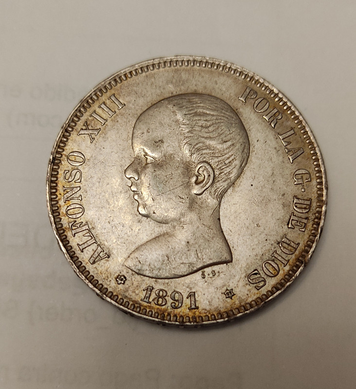 5 pesetas Alfonso XIII. 1891*91 PGM IMG-20210122-200322