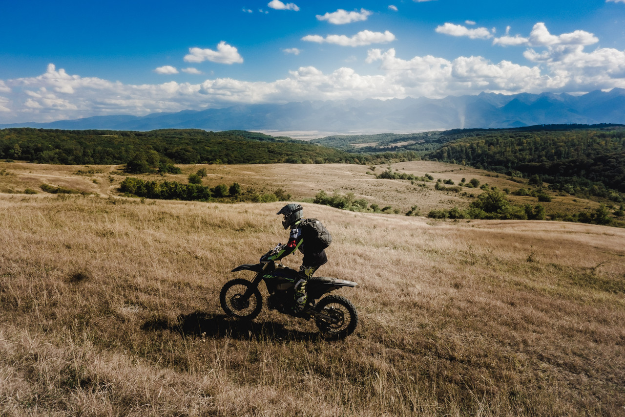 Enduro ride through the countryside