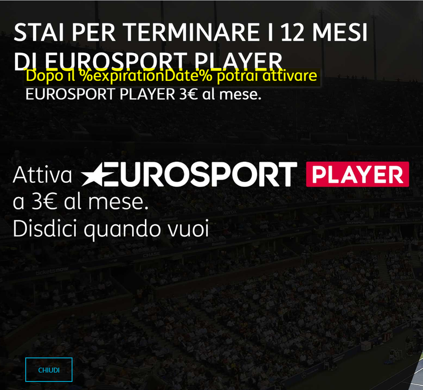 Eurosport TIMVISION i nscadenza anche se è attivo NOW TV di TIM