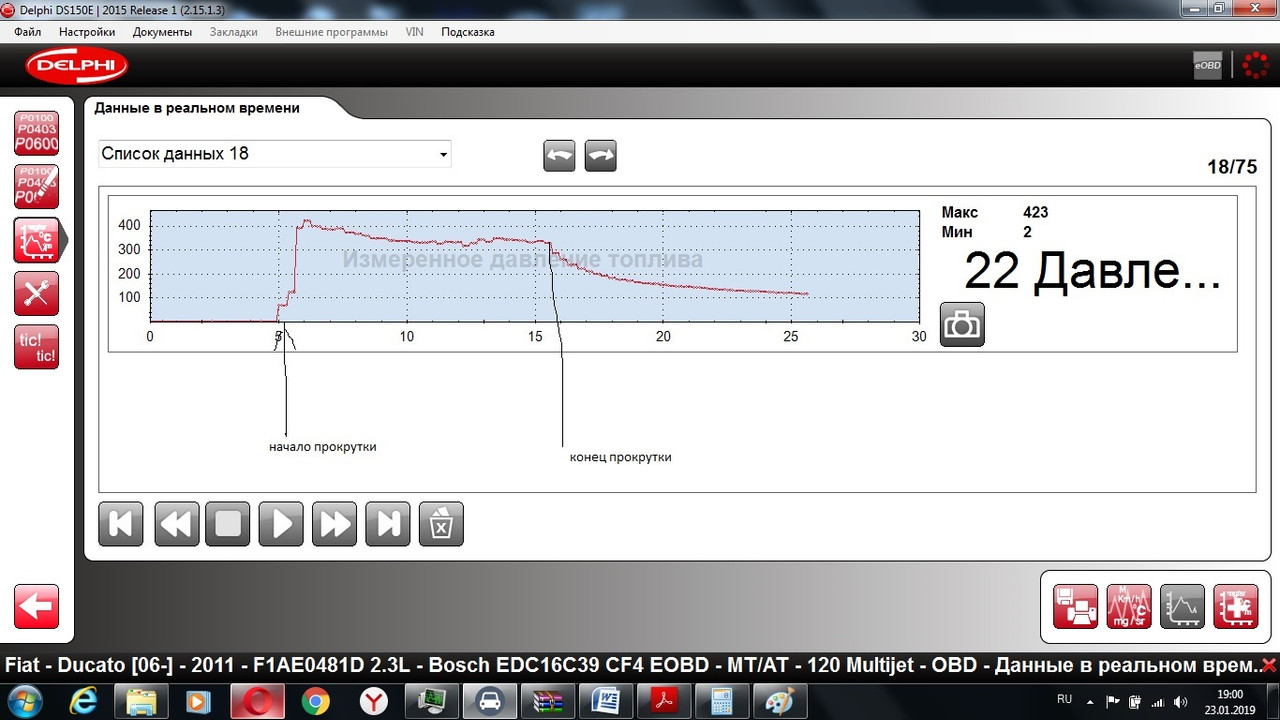 давление прокрутка