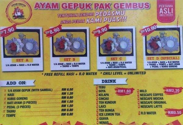 Review Ayam Gepuk Pak Gembus Malaysia