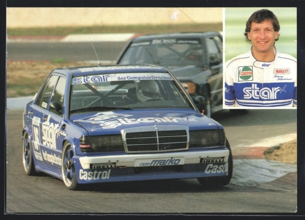 AK Auto Mercedes Benz 190 Evo DTM Rennwagen Startnummer 16 pilotiert von Franz Klammer 1988