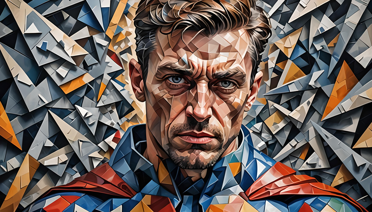 Picasso Cubist Man