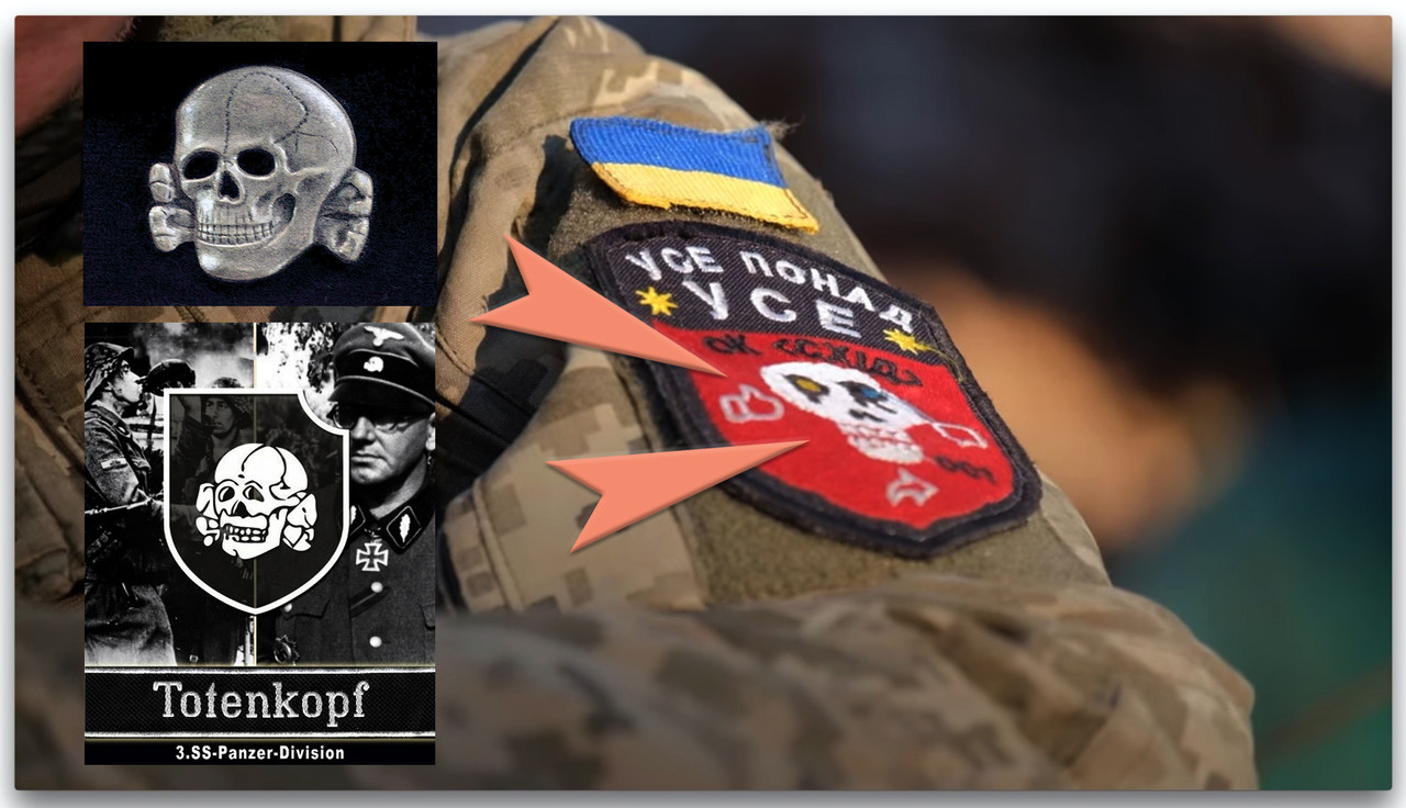 Totenkopf-∫∫ NAZI Symbol on Ukraine Fighter (2014) 28-02-2023