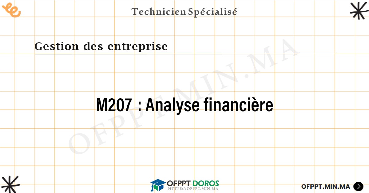 Sommaire détaillé du cours Analyse financière M207 OFPPT - Structure du module