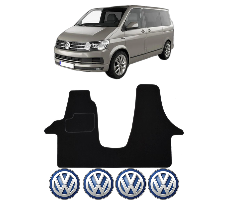 Set Covorase Presuri Volkswagen TRANSPORTER T5 Bus (7HB, 7HJ, 7EB, 7EJ) din 2003-2015, Auto, Material Textil Mocheta, 4 Stickere auto cu Volkswagen