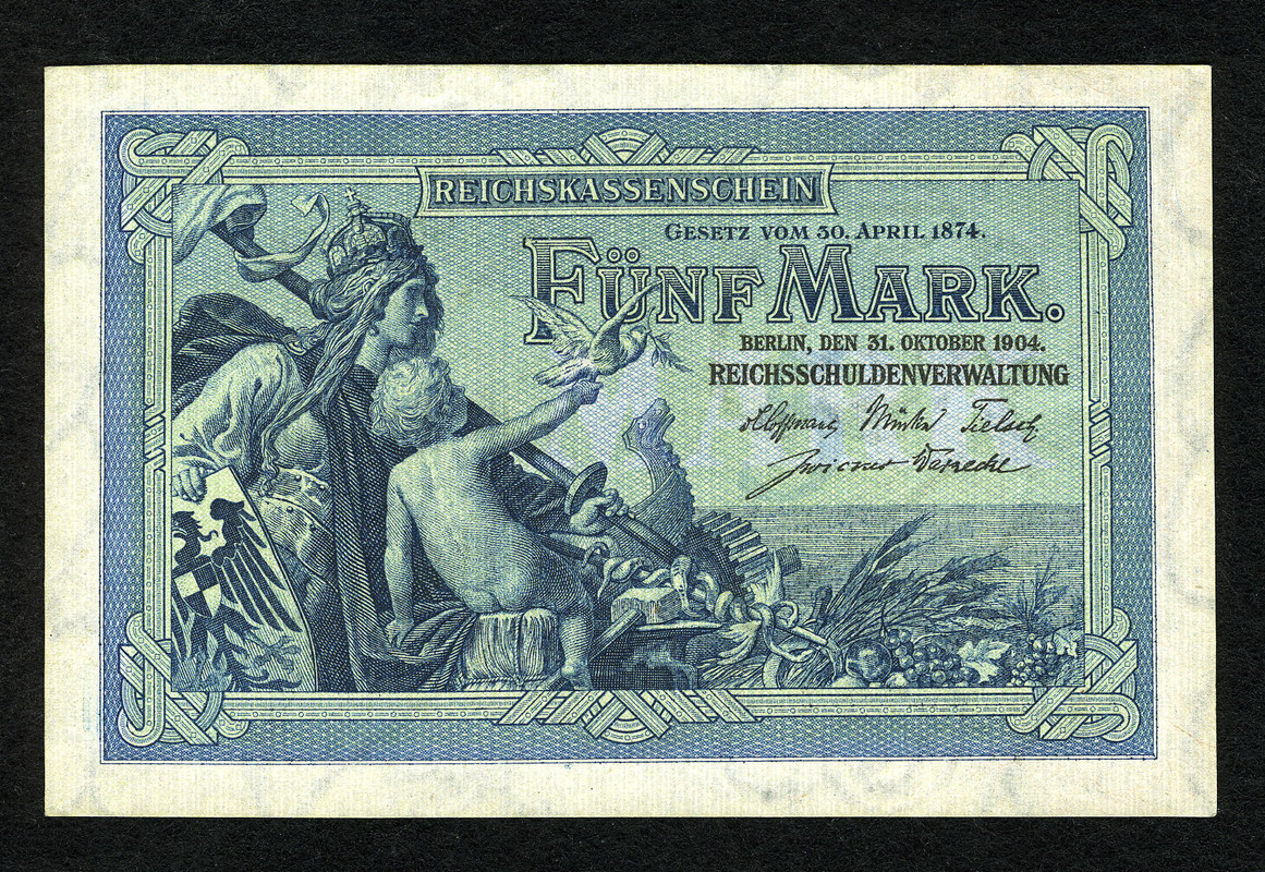 Alemania - 5 Marcos 1904 "Reichsschuldenverwaltung" 1904a