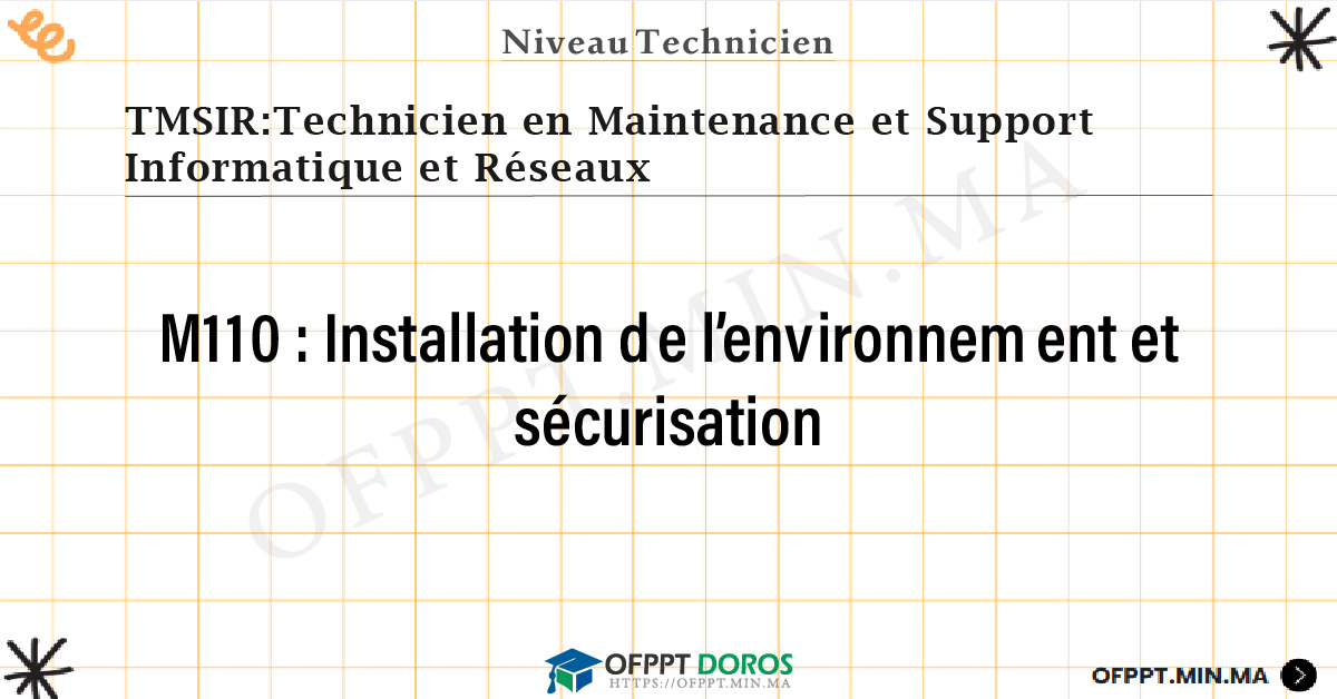Sommaire détaillé du cours Installation de l’environnement et sécurisation M110 OFPPT - Structure du module