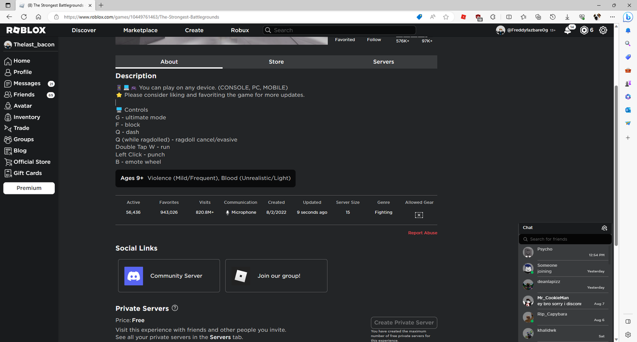 (8) The Strongest Battlegrounds - Roblox - Personal - Microsoft​ Edge 10_08_2023 17_04_48